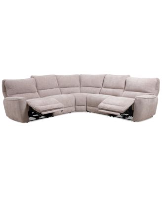 Furniture - Deklyn 116" 5-Pc. Fabric Sectional with 2 Power Recliners