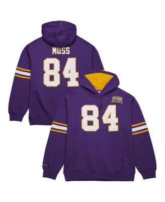 Mitchell & Ness - Men's Randy Moss Purple Minnesota Vikings Retired Player Name Number Pullover Hoodie