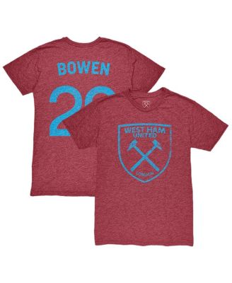 1863FC - Men's Jarrod Bowen Claret West Ham United Player Name Number Twisted Tri-Blend Slub T-Shirt