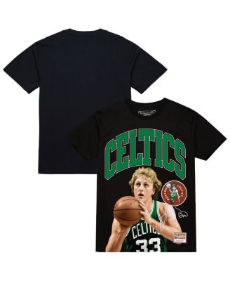 Mitchell & Ness - Men's&nbsp;Larry Bird Black Boston Celtics Hardwood Classics Player Arch T-Shirt